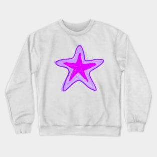 Pink Purple watercolor star abstract art Crewneck Sweatshirt